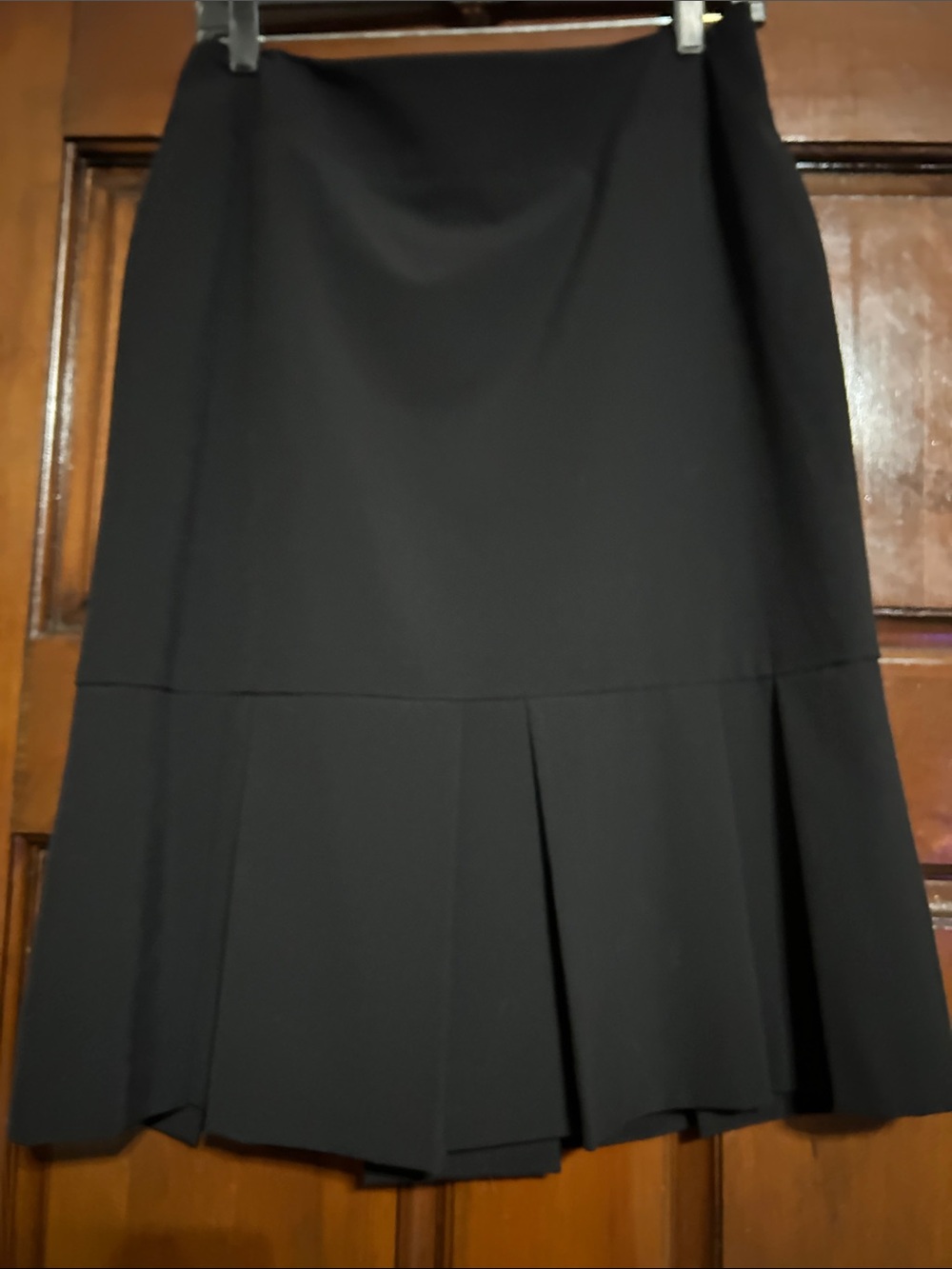 Kim Rogers Black Midi Skirt with Pleated Hem